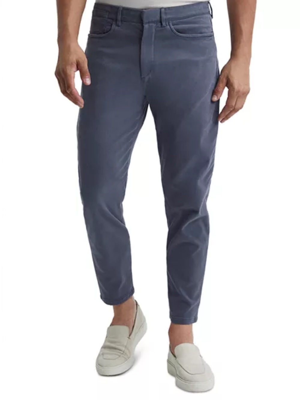 Reiss Hammond Pants Brushed Cotton Twill Relaxed Fit Cropped Size 30